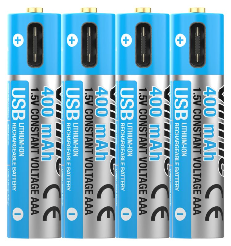 VINNIC USB Rech. Batt. AAA Type-C VPRB-UC3A-4PC 400mAh,Case,4pcs.