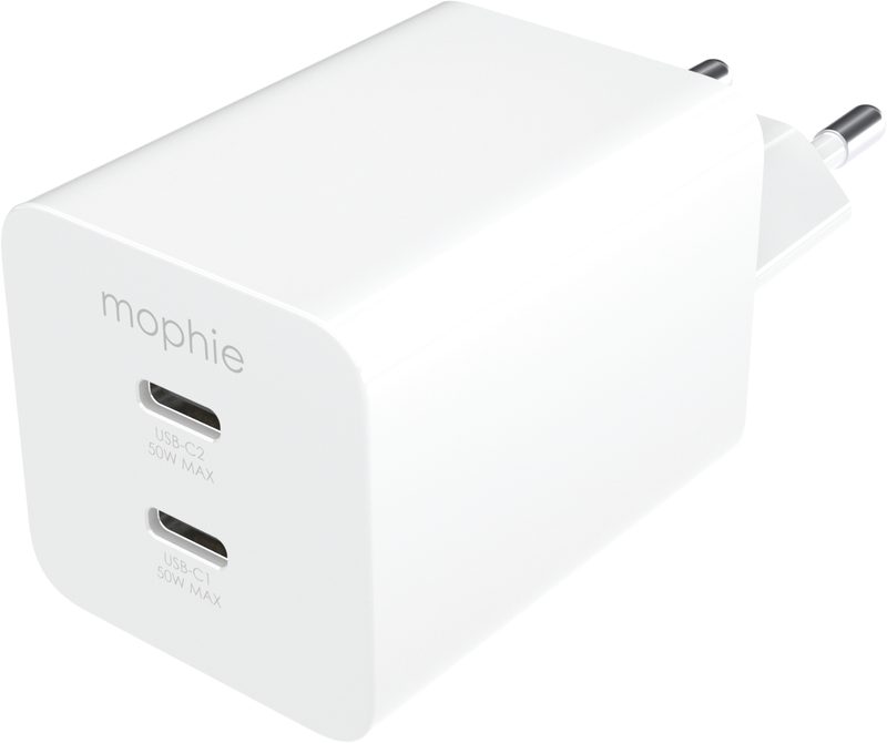 MOPHIE Essentials Power Adapter 409911854 Dual USB-C-50W, PD, White