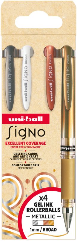 UNI-BALL Gelroller Signo Broad 1mm UM-153 4PNO1 4 Farben