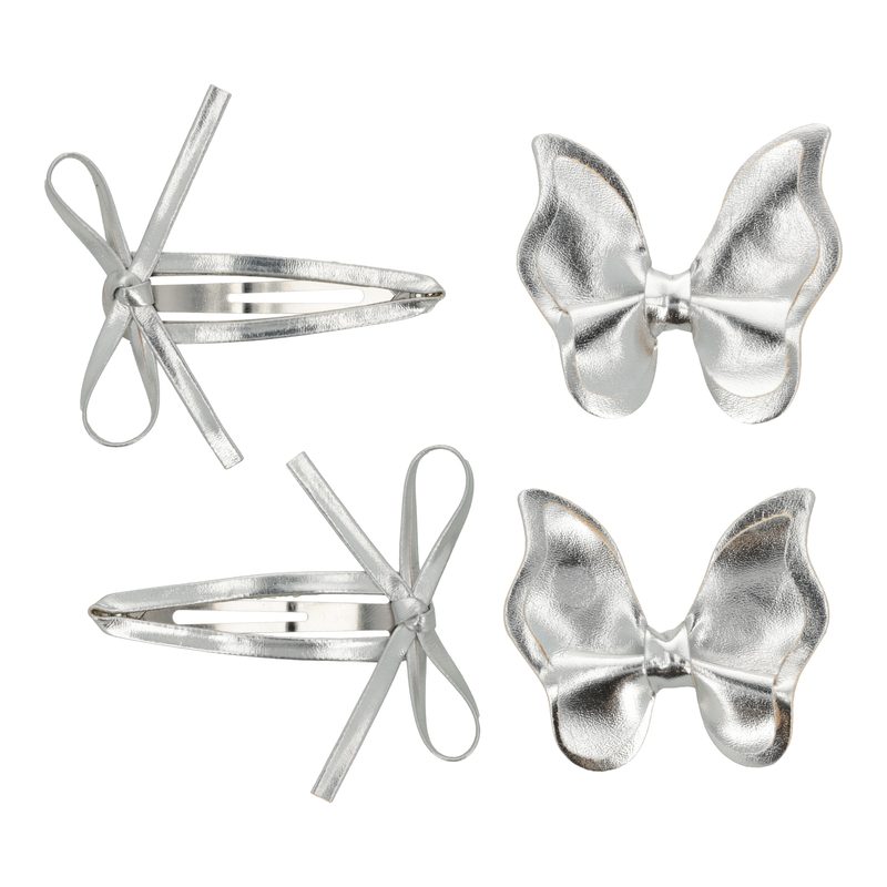 TRISA Fashion Schmetterling auf Clip & Click clack silber 4 Stk.