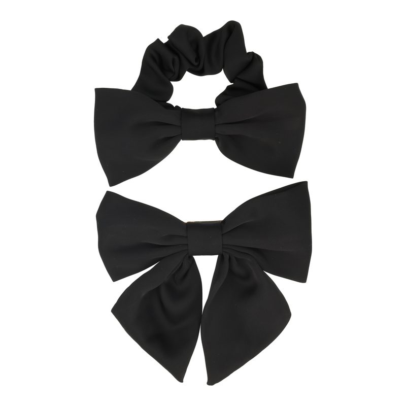 TRISA Fashion Maschen Set Scrunchie & Clip schwarz 2 Stk.