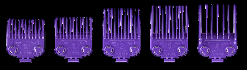 Andis Aufsteckkamm-Set Dual Magnet f&uuml;r ML und MLC Carbonstahl violett