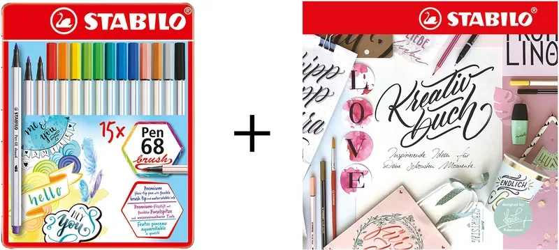 STABILO Fasermaler Pen 68 Brush 105683215 Creative Bundle