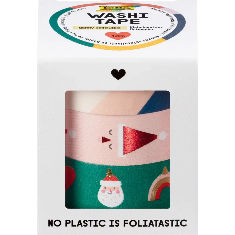 FOLIA Washi-Tape Set Merry Jingling 26458 Hotfoil 4 St&uuml;ck