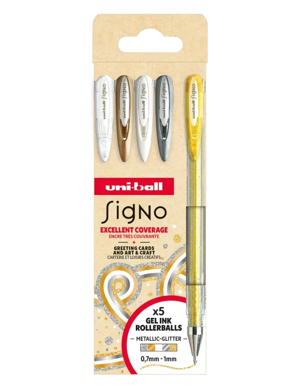 UNI-BALL Gelroller Signo 1mm UM-120 5P SE 5 Farben