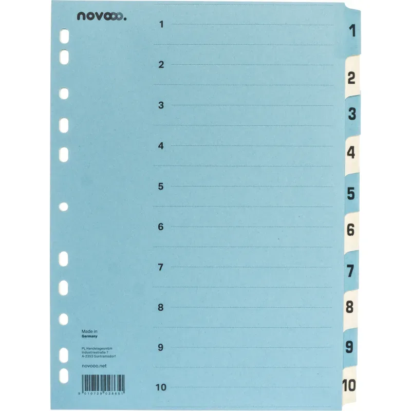 NOVOOO Kartonregister A4 40545 blau/beige 1-10