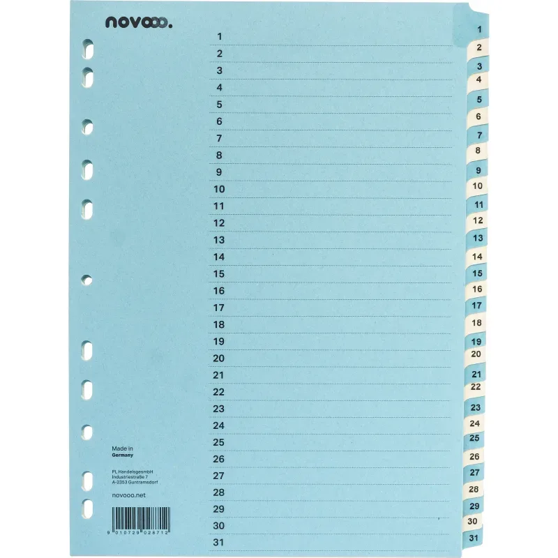 NOVOOO Kartonregister A4 40553 blau/beige 1-31