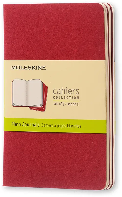 MOLESKINE Notizheft Cahier A6 097-0 blanko, rot 3 St&uuml;ck