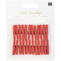 RICO DESIGN Deko-Clips 3cm 7040.31.18 rot 24 St&uuml;ck