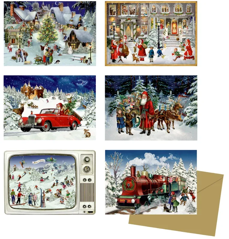 COPPENRATH Adventskalender 8.5x6cm 72030 Nostalgische Adventszeit ass.
