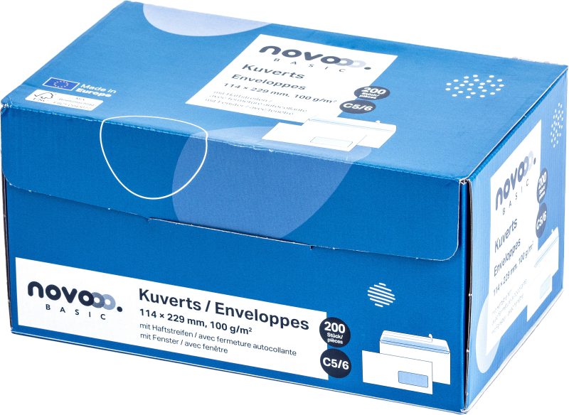 NOVOOO Couvert m/Fenster rechts C5/6 731517 100g, weiss 200 St&uuml;ck