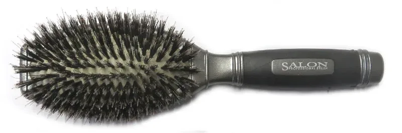 Gummikopfb&uuml;rste mit Naturborsten, oval, 11-reihig
