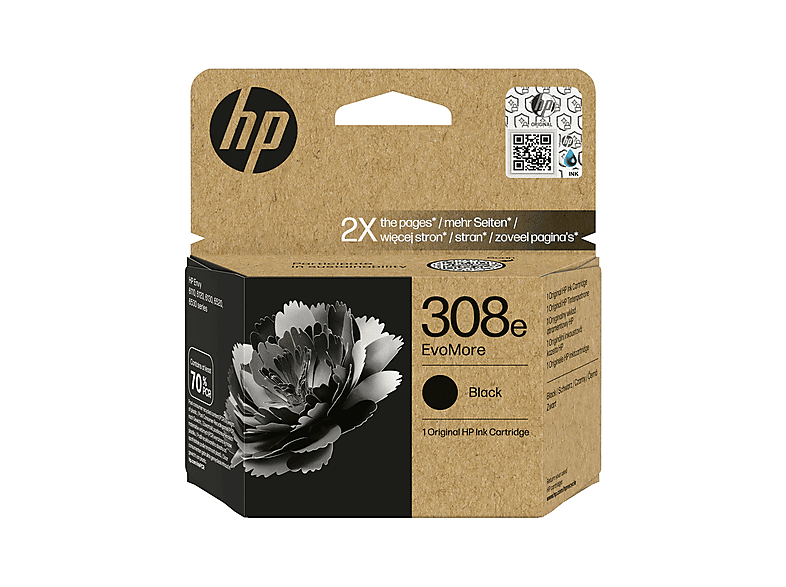 HP Tintenpatrone 308e schwarz 7FP22UE Envy 6122e/6520e 320 Seiten