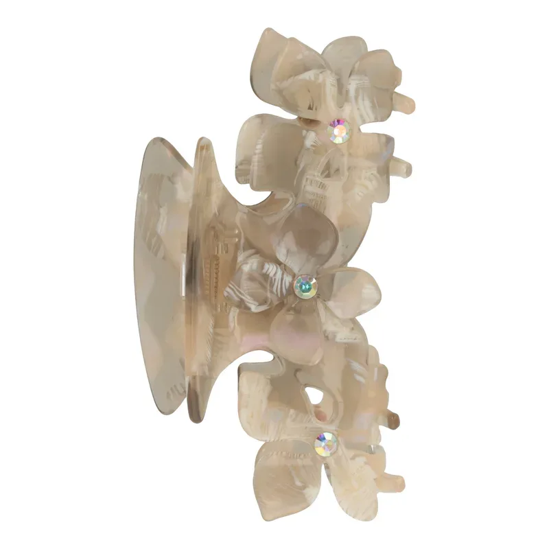 Trisa Accessoires Klemme 3D Blume Hellbraun 10.5 x 5 cm