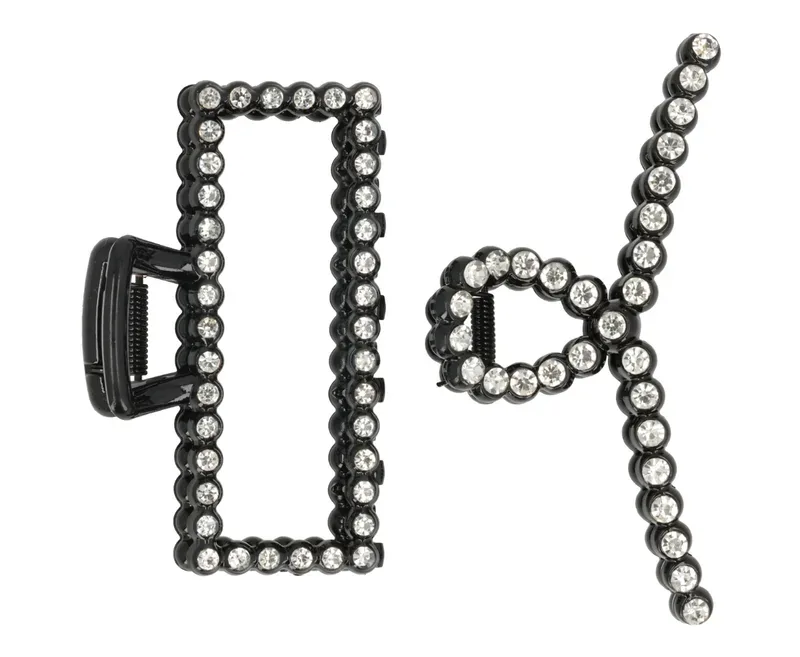 Trisa Accessoires Klemme mit Strass schwarz weiss