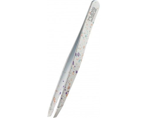 Rubis Pinzette Actionpainting schr&auml;g, weiss, Inox