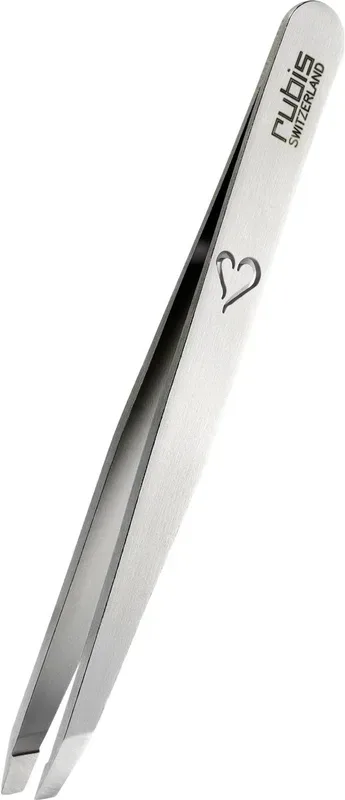 Rubis Pinzette, schr&auml;g, Inox, Herz
