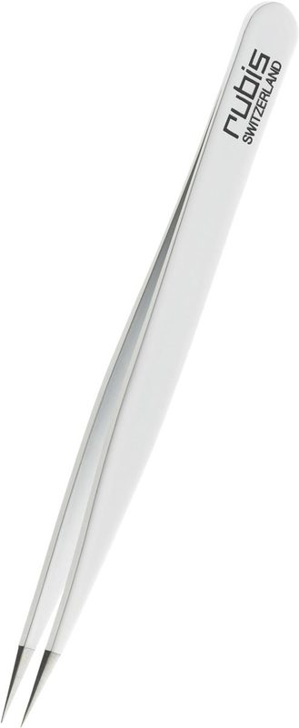 rubis Pinzette spitz weiss Inox (1 Stück)