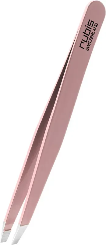 Rubis Pinzette, schr&auml;g, Inox, rosa