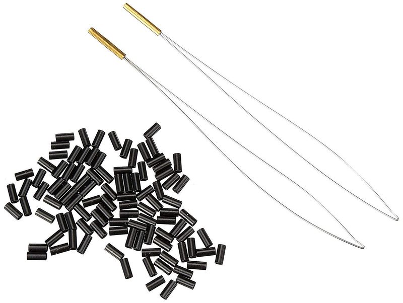 BALMAIN Micro Rings 100 Stk. schwarz inkl. 2 Einf&auml;dler