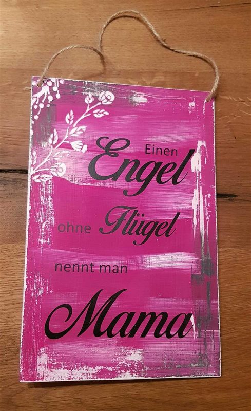 Dekoschild im Shabby-Style schwarz/pink 20 x 30 cm