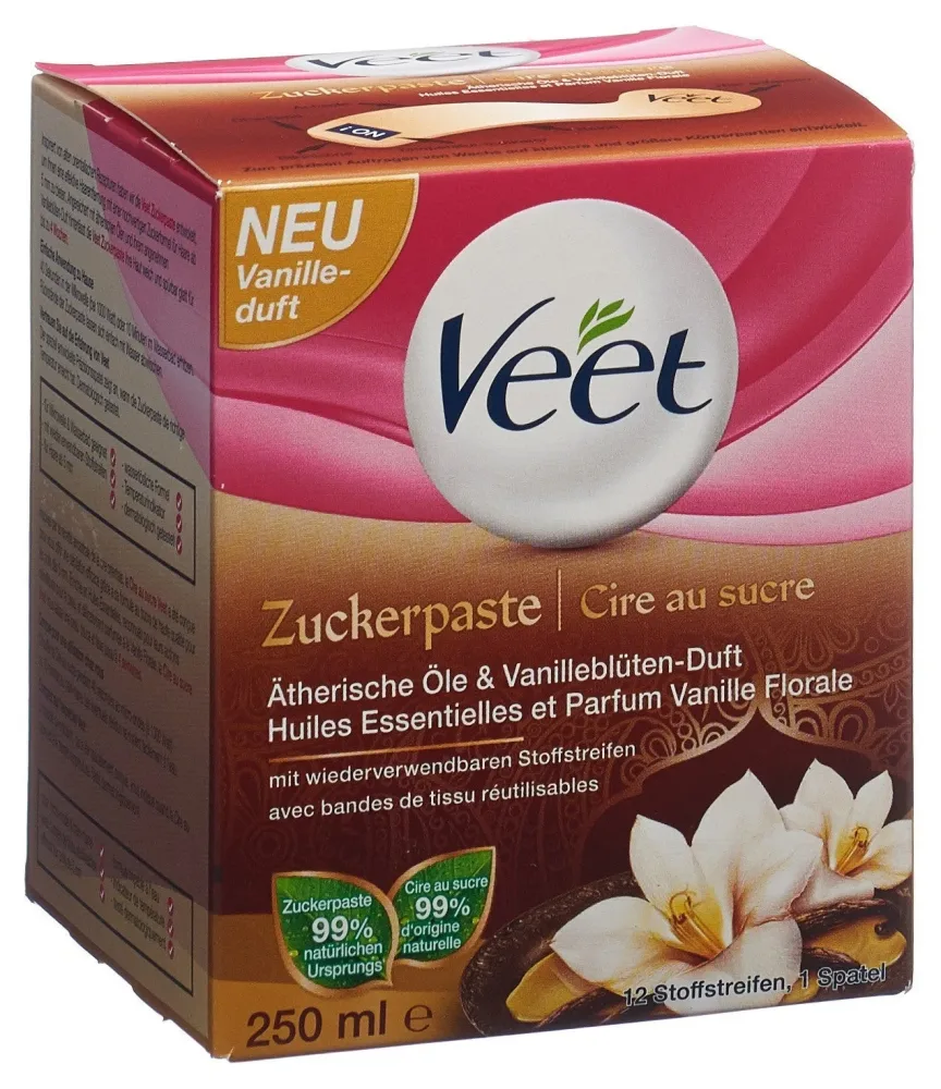 Veet - Zuckerpaste Vanille, Pure Zuckerpaste Vanille, 250 ml