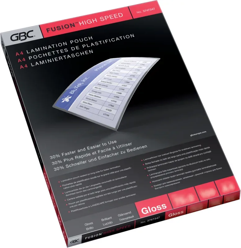 GBC Laminiertasche A4 IB049033 glanz, 80my 100 Stk