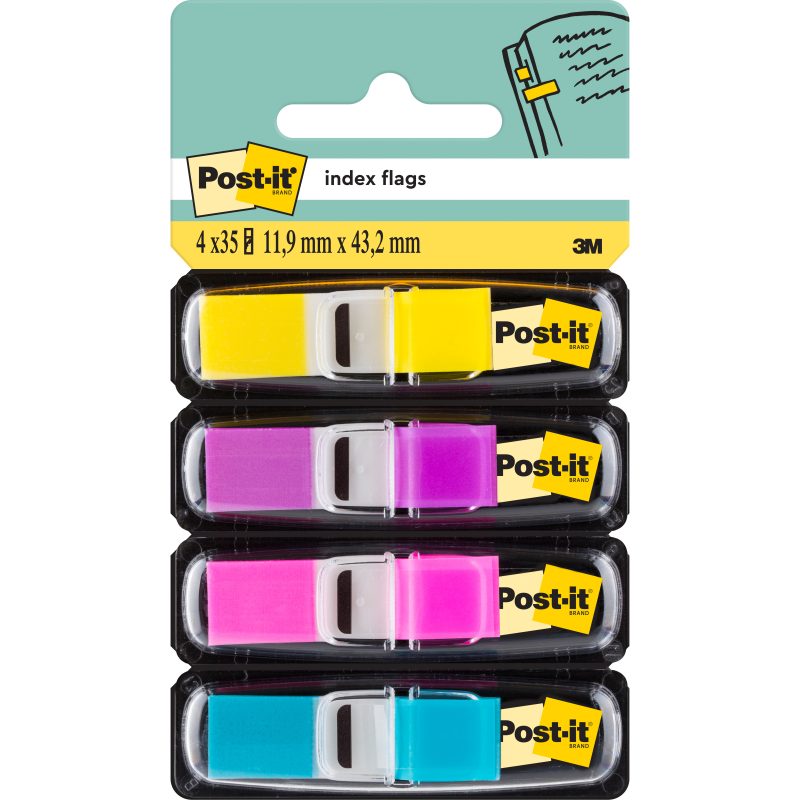 Post-it Haftmarker 7000052572 4 Block/Pack. Gelb, Lila, Pink, Türkis