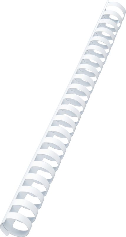 GBC Plastikbindr&uuml;cken 22mm A4 4028612 weiss, 21 Ringe 100 St&uuml;ck