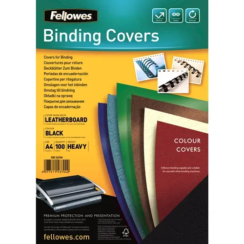 FELLOWES Deckblatt Delta Lederstruktur 5370405 Karton 100 St&uuml;ck