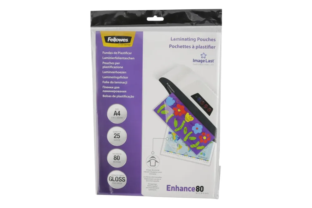 FELLOWES Laminiertasche A4 5396205 glanz, 80my 25 Stk