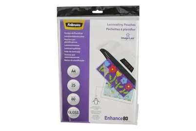 FELLOWES Laminiertasche A4 5396205 glanz, 80my 25 Stk