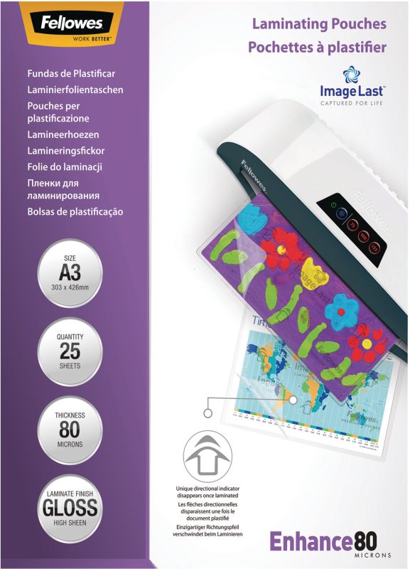 Fellowes Laminating Pouches A3 25Pcs - Blätter (Weiss)