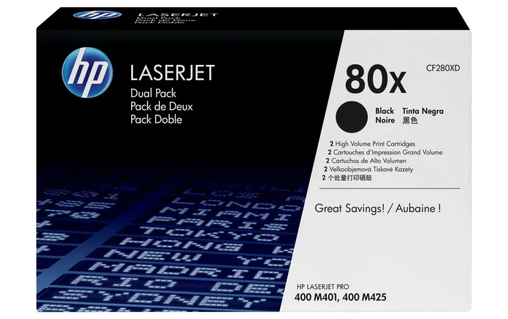 HP Toner-Modul 80X schwarz CF280XD LaserJet Pro 400 2 St&uuml;ck