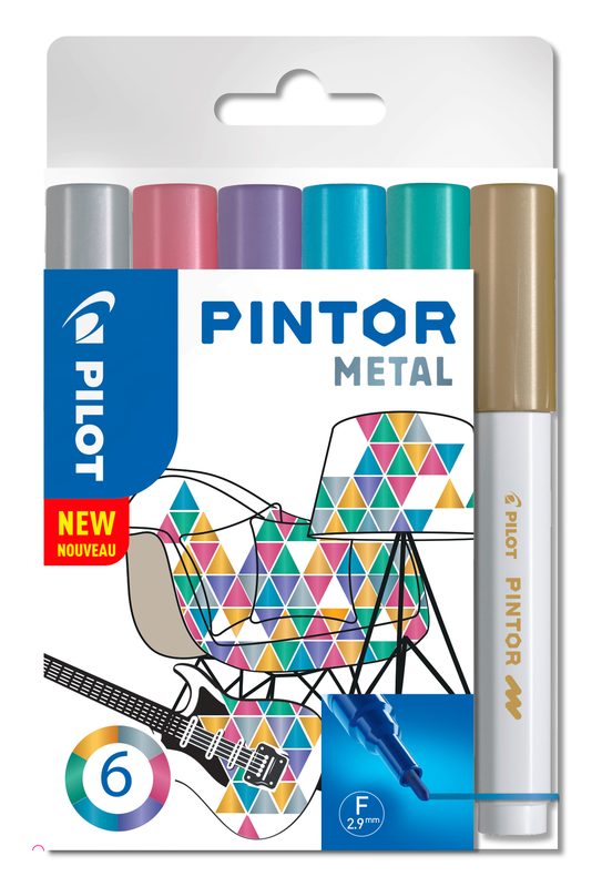 Pilots Pilot Marker Pintor Metal Fein, 6-er