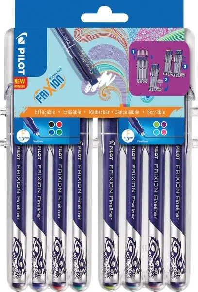 PILOT Fineliner Set FriXion 0.45mm S8/0537199 8 Farben Set2Go