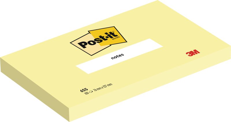 Post-it Haftnotiz 655 127 mm x 76 mm Gelb 100 Blatt