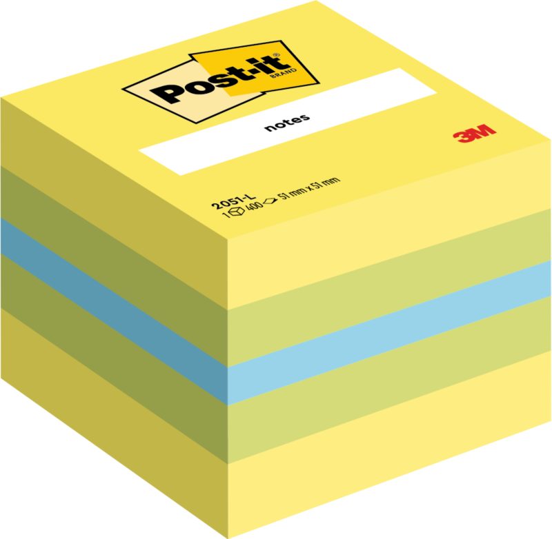 POST-IT W&uuml;rfel Mini Lemon 51x51mm 2051-L 3-farbig ass./400 Blatt