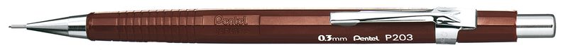 PENTEL Druckbleistift Sharp 0.3mm P203-E braun mit Radiergummi