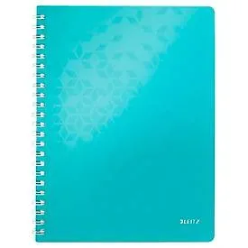 LEITZ Spiralbuch WOW PP A4 46380051 eisblau 80 Blatt
