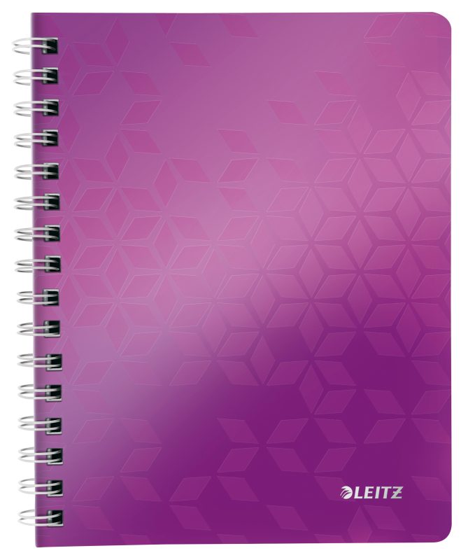 LEITZ Spiralbuch WOW PP A5 46390062 violett 80 Blatt