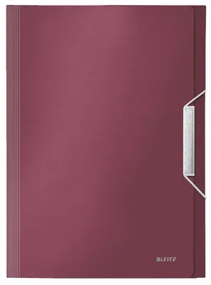 LEITZ Ordnungsmappe Style PP A4 39570028 granat rot 6 F&auml;cher, 200 Blatt