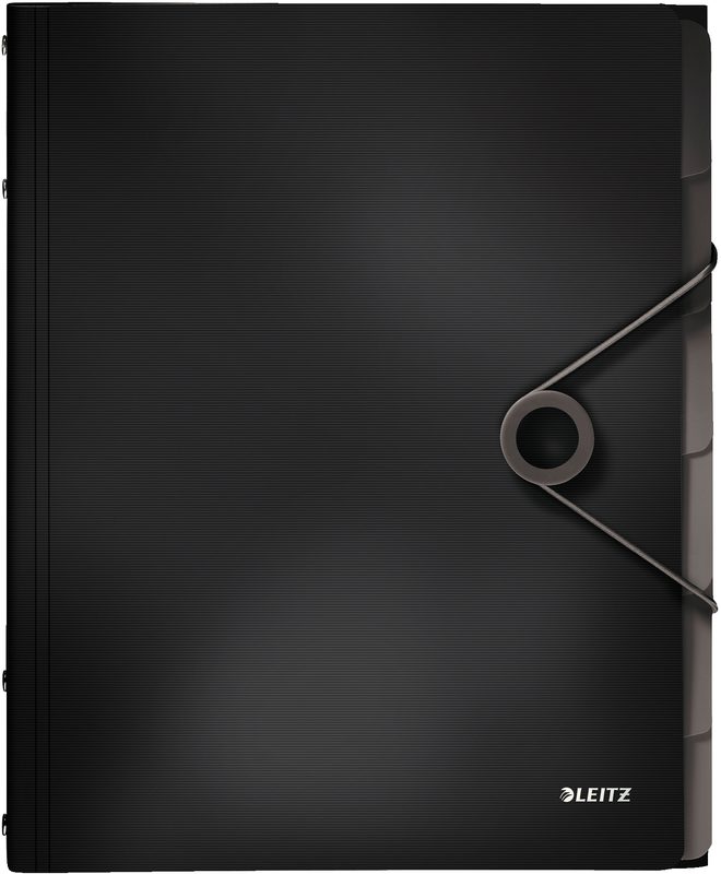 LEITZ Ordnungsmappe Solid PP A4 45691095 schwarz 6 F&auml;cher