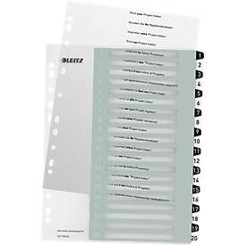 LEITZ Register WOW PP A4 1217-00-00 schwarz/weiss 20-teilig