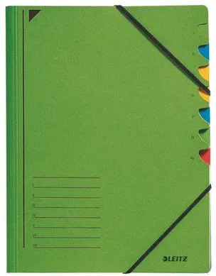 LEITZ Ordnungsmappe A4 39070055 gr&uuml;n 7 F&auml;cher