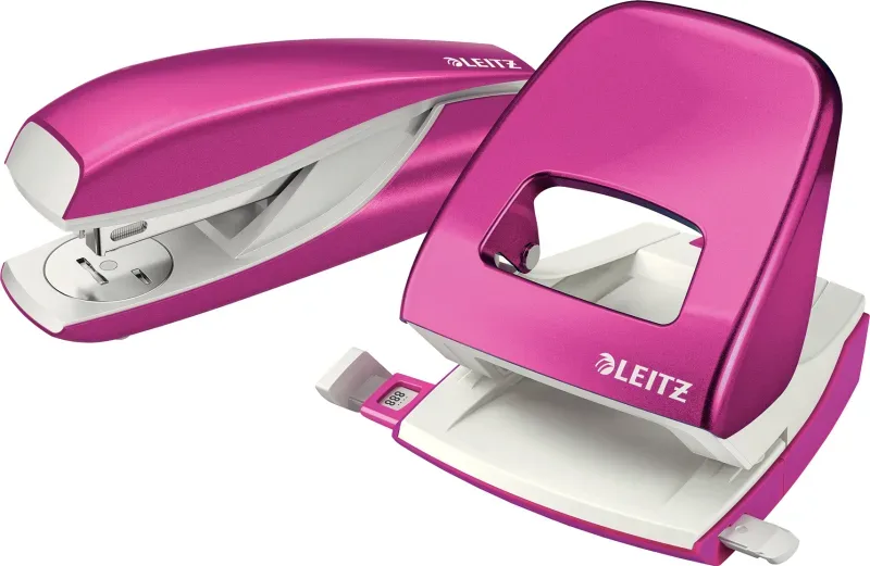 LEITZ Locher/Hefter WOW 5095-12-23 pink, Bundle