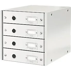 LEITZ Schubladenset Click&Store 6049-00-01 weiss 4 F&auml;cher
