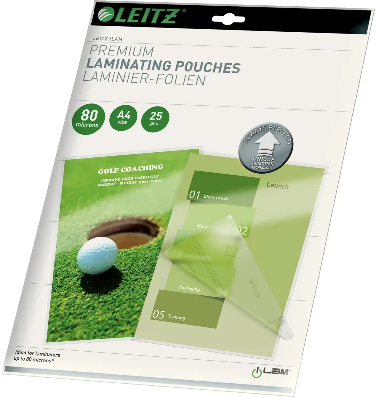 LEITZ Laminiertasche A4 74790000 glanz, 80my 25 Stk