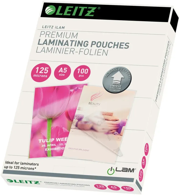 LEITZ Laminiertasche A5 74930000 glanz, 125my 100 Stk