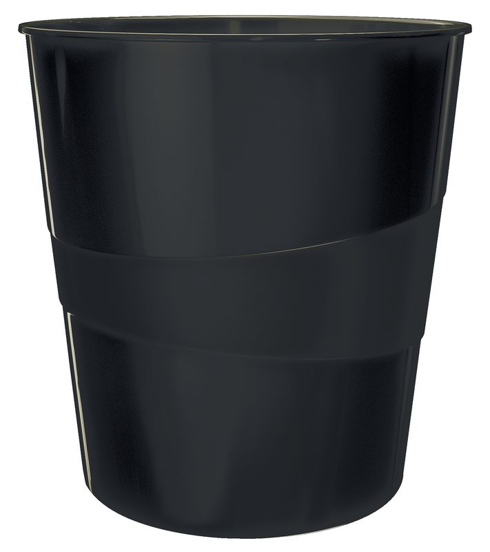 Leitz® Papierkorb Recycle, Volumen 15 l, stapelbar, CO2-neutral & zu 100% recycelbar, schwarz